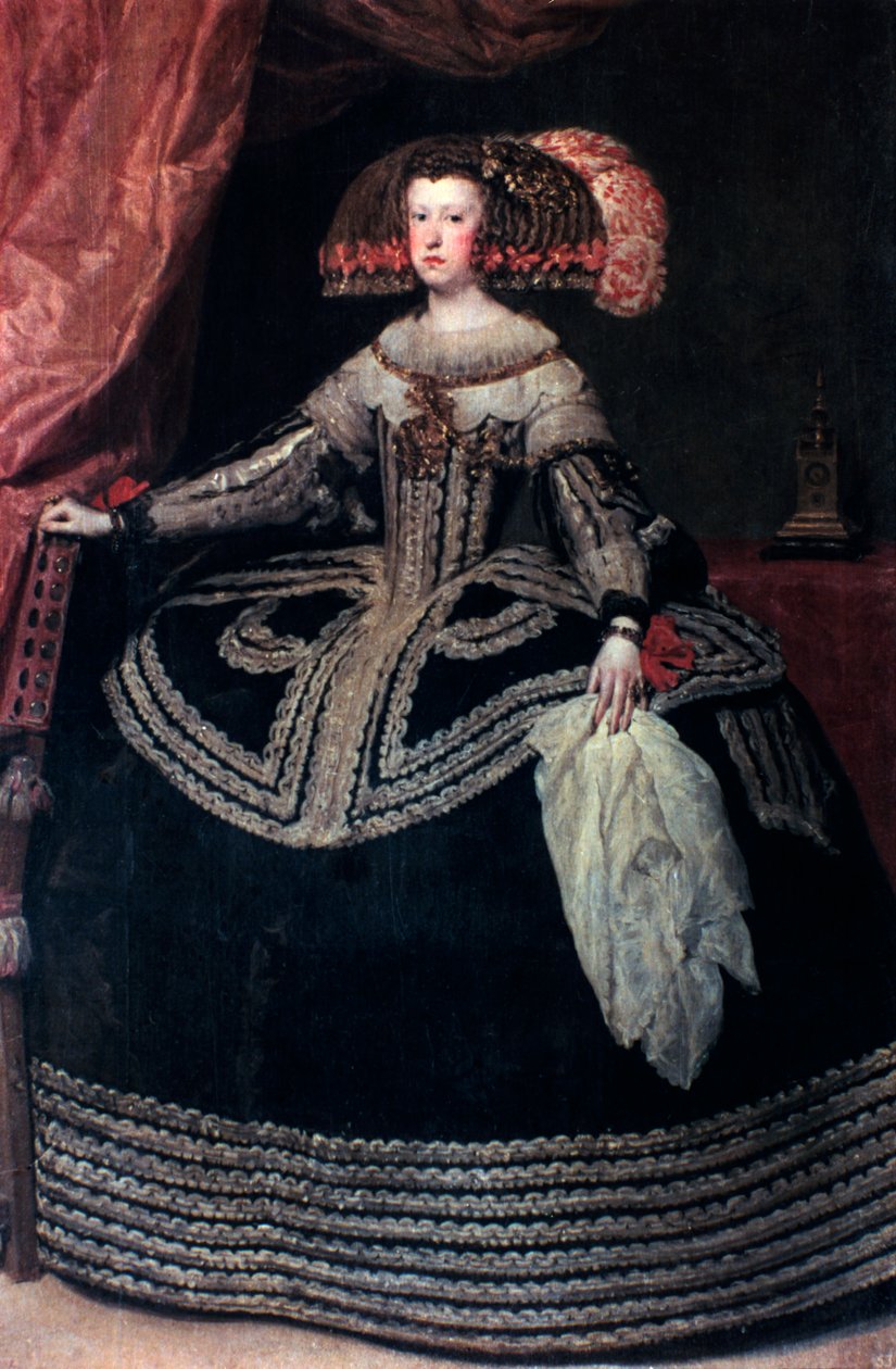 Drottning Doña Mariana av Österrike, c1652-1653. av Diego Velázquez