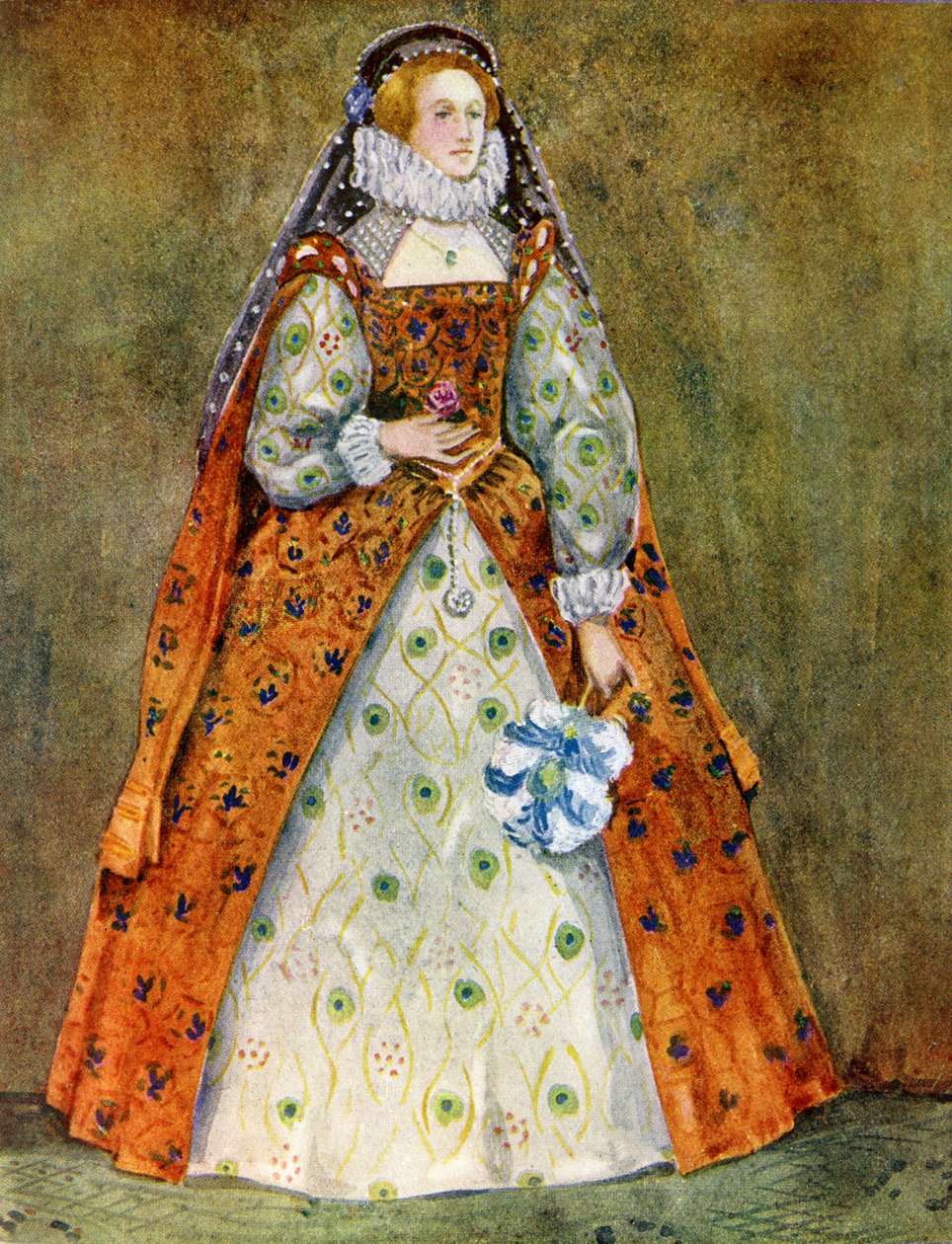 Kvinnodräkt under Elizabeth I:s regering (1558-1603) av Dion Clayton Calthrop