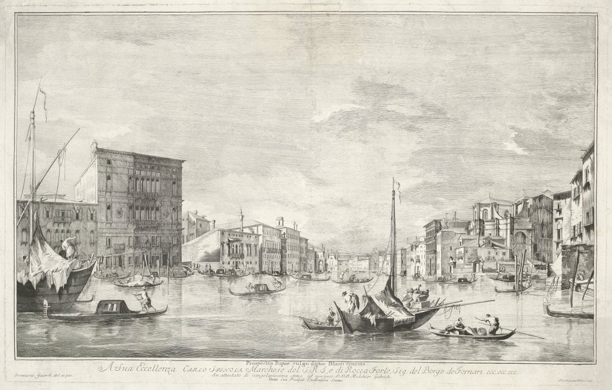 Canal Grande i Venedig av Dionigi Valesio