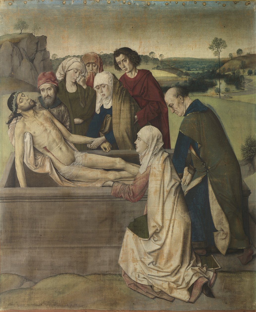 Gravsättning, ca 1450-60 (tempera på linne) av Dirck Bouts