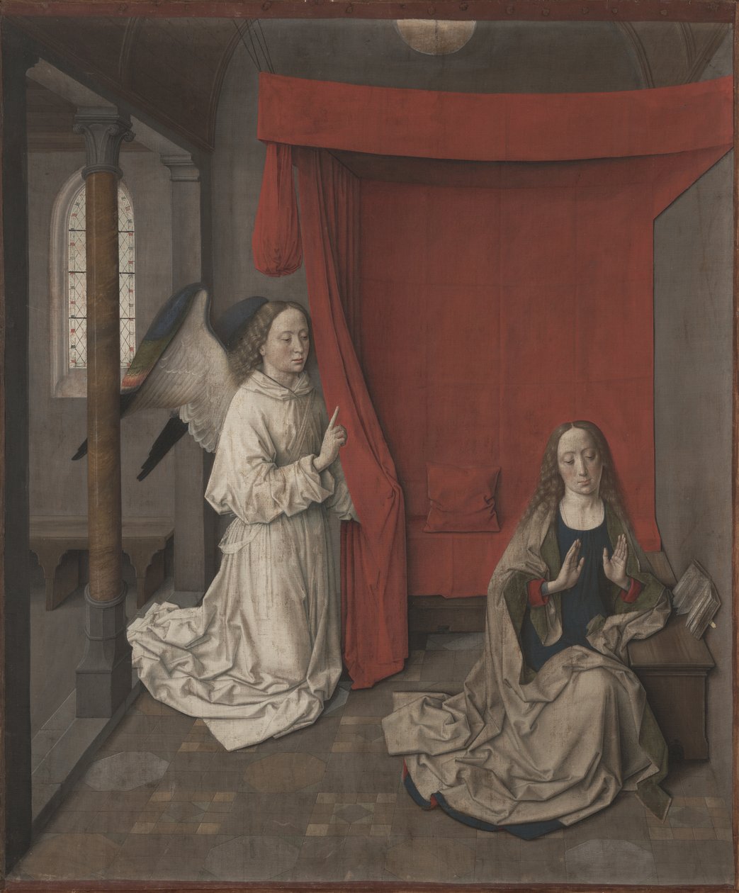 The Annunciation, c.1450-55 (valpsjuka på linne) av Dirck Bouts