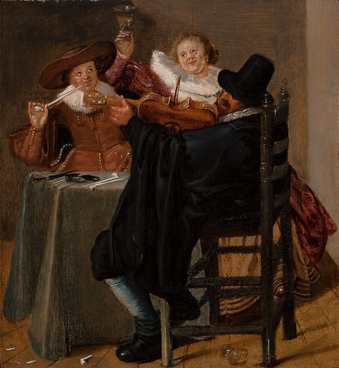 Merry Company with Violinist  av Dirck Hals
