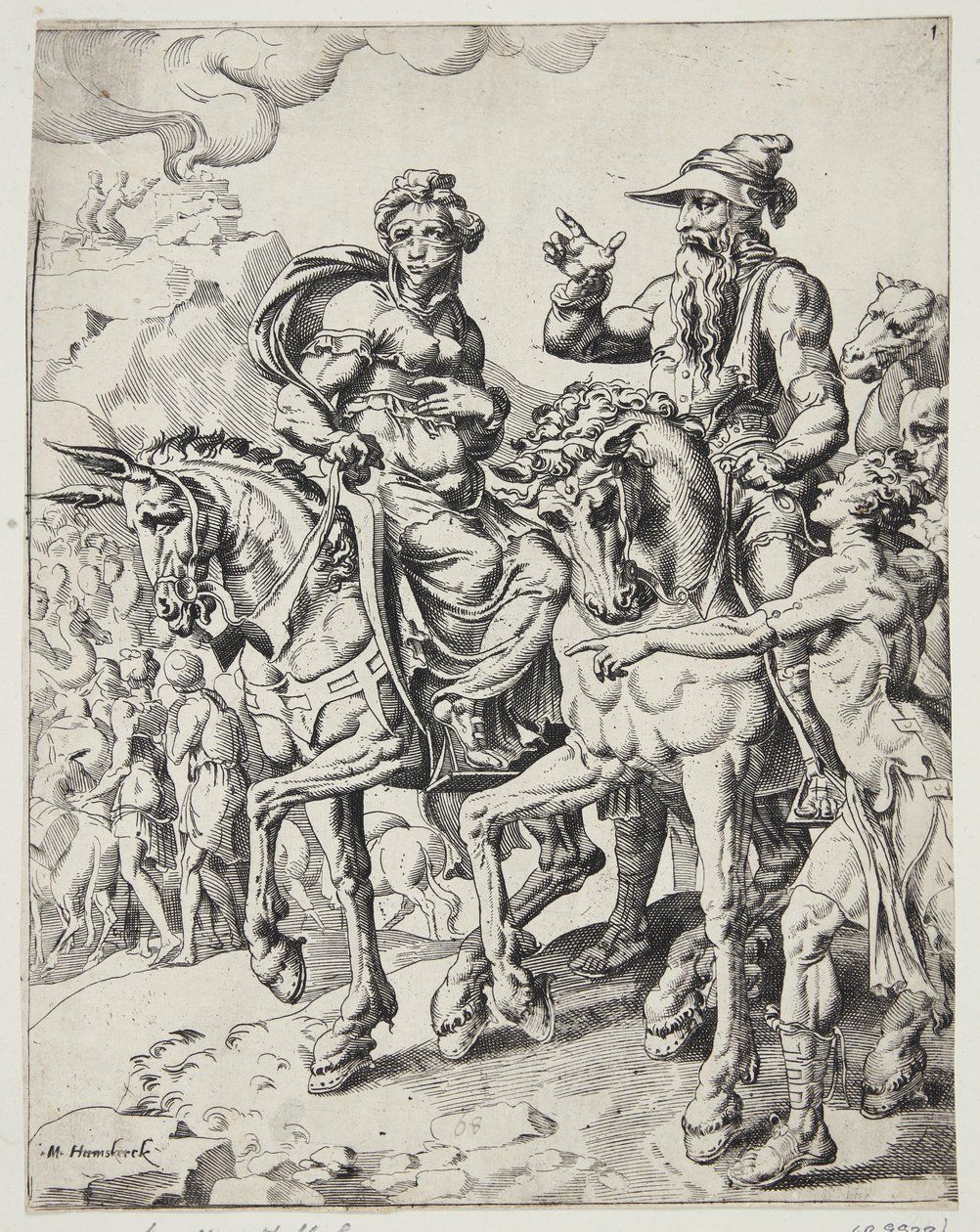Abraham och Sara på väg in i Egypten av Dirck Volckertsz. Coornhert