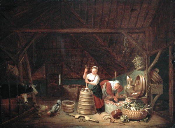 Dutch Barn (olja på panel) av Dirck Wyntrack