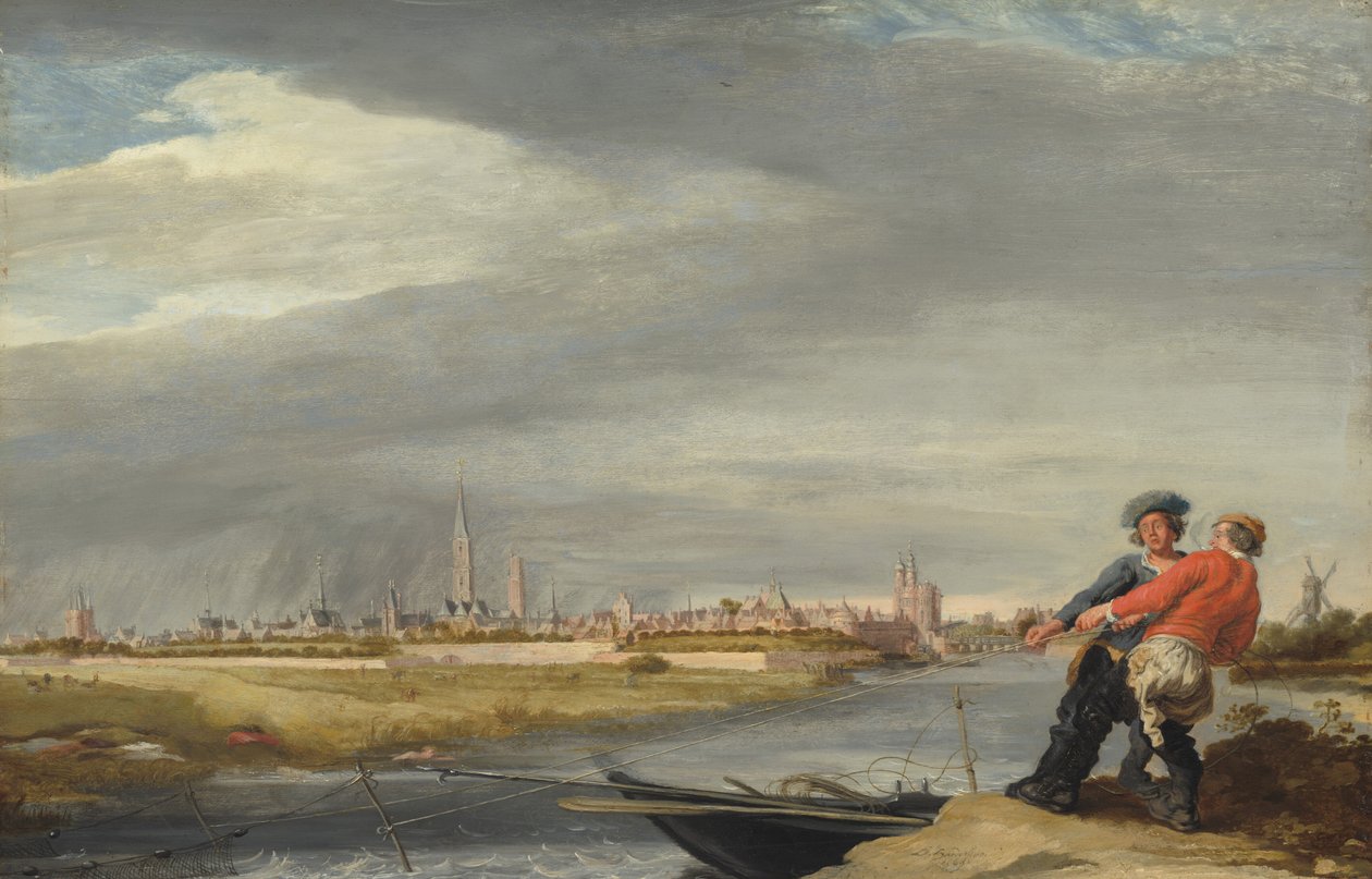 Hauling the Net, 1663. av Dirk Hardenstein
