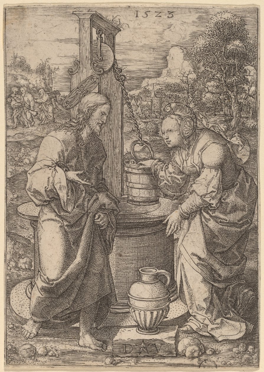Kristus och Samariens kvinna av Dirk Jacobsz Vellert