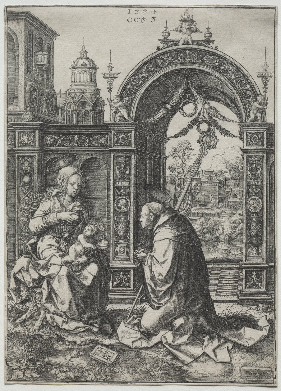 The Vision of St. Bernard, 1524. av Dirk Vellert