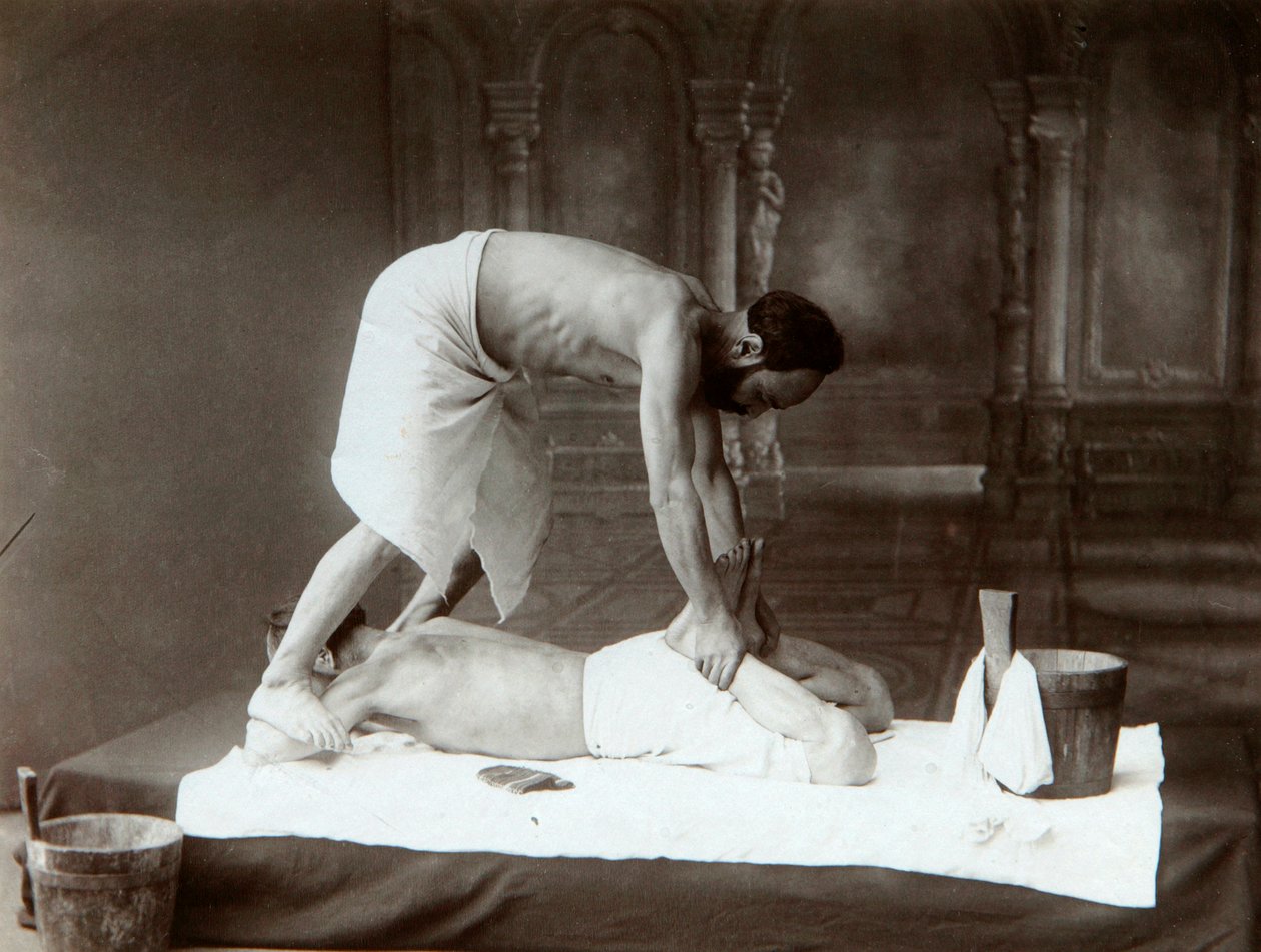 Det orientaliska badet. Massage, 1880-tal av Dmitri Ivanovich Yermakov