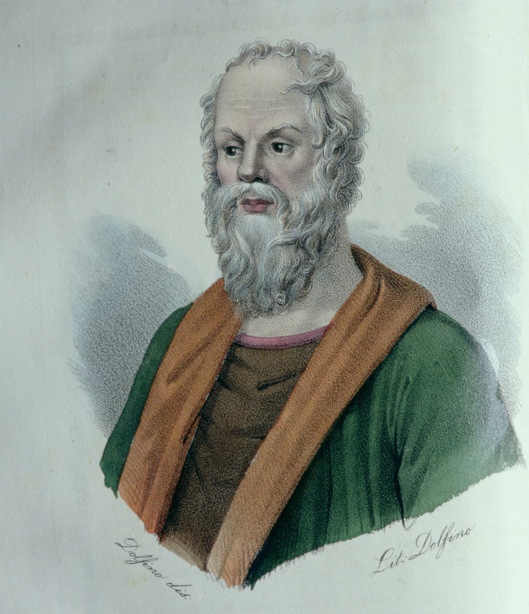 Sokrates, av Dolfino (litho) av Dolfino