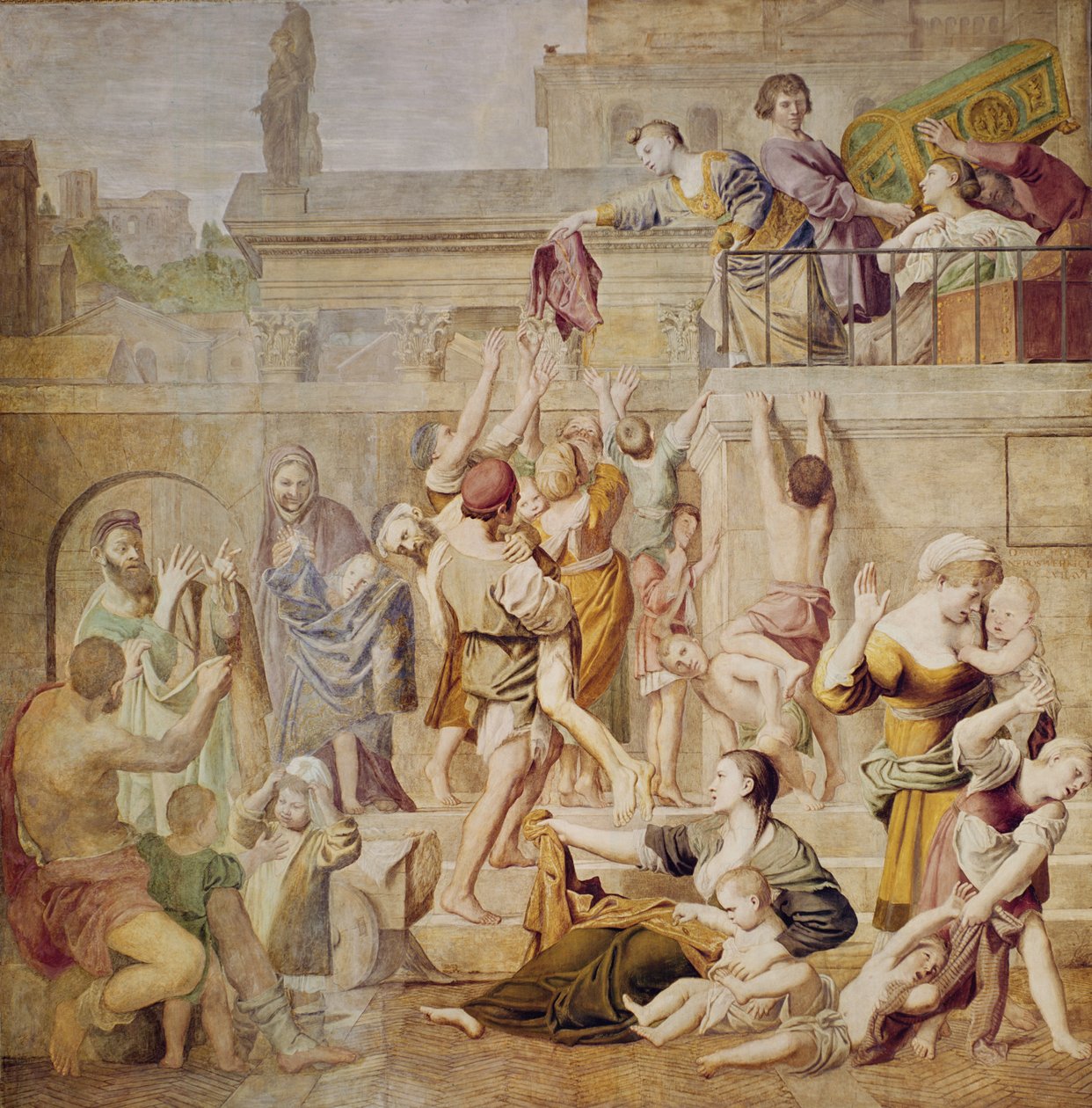 S:ta Cecilia delar ut allmosor, c.1612-15 av Domenichino