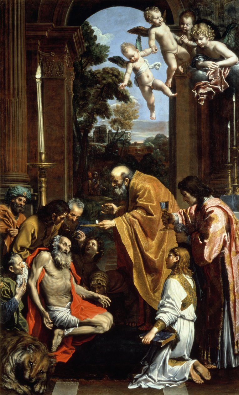 Le Faamanatuga Mulimuli a St. Jerome, 1614 swed av Domenichino