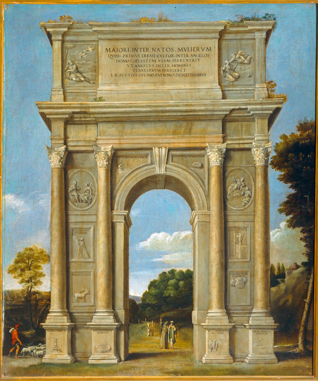 Triumfbågen ... (olja på duk) av Domenichino (1581 1641)