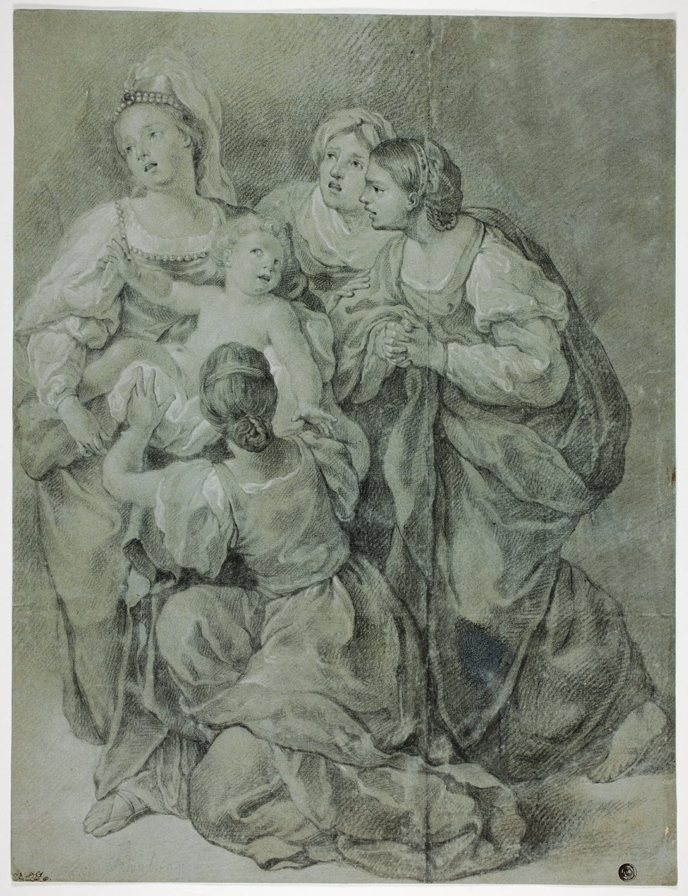 Grupp av fyra kvinnor och barn av Domenichino