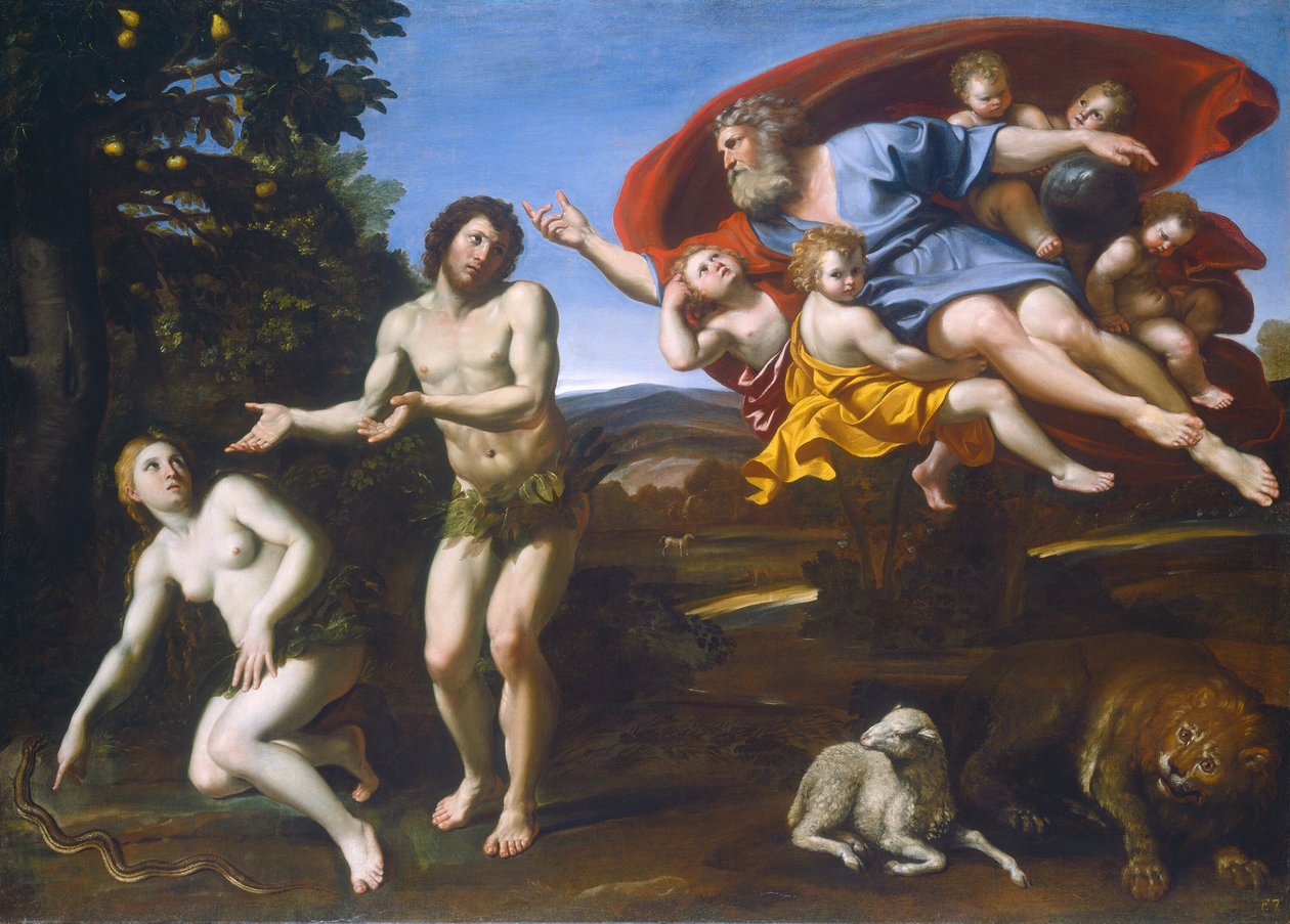 Tillrättavisningen av Adam och Eva, 1626. av Domenichino