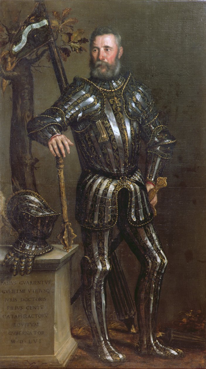 Porträtt av Pase Guarienti (1500-63), venetiansk riddare och adelsman. av Domenico Brusasorci