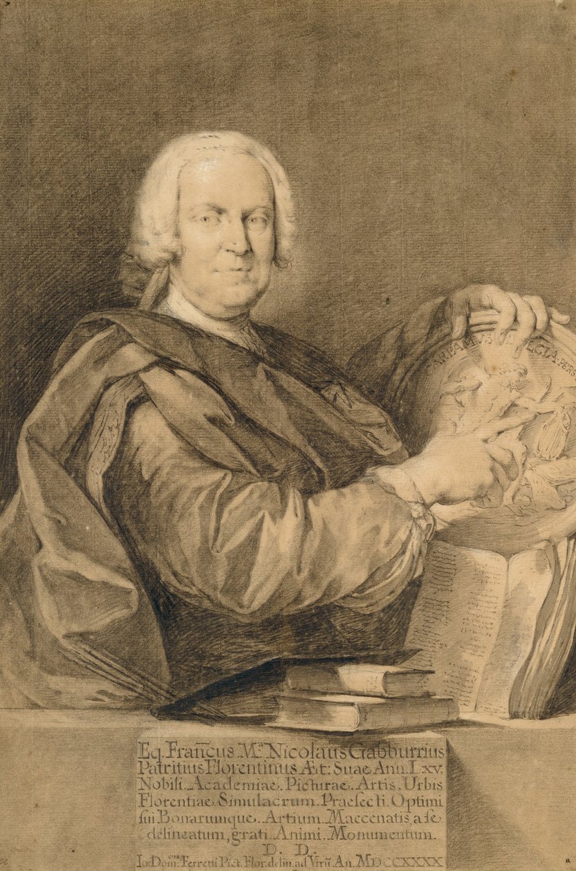 Porträtt av Cavaliere Francesco Maria Niccolò Gabburri av Giovanni Domenico Ferretti