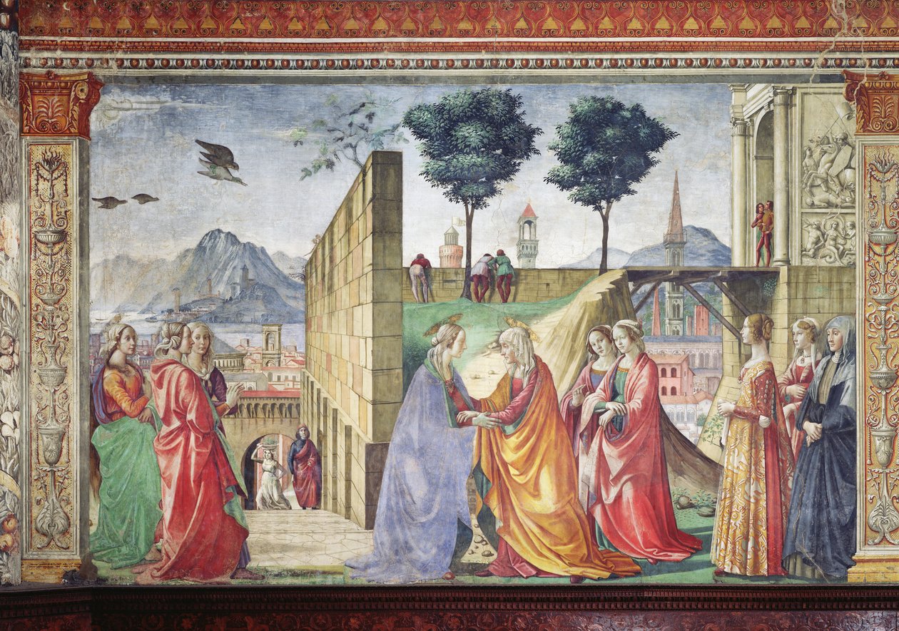 The Visitation (för detaljer se 124356) av Domenico Ghirlandaio