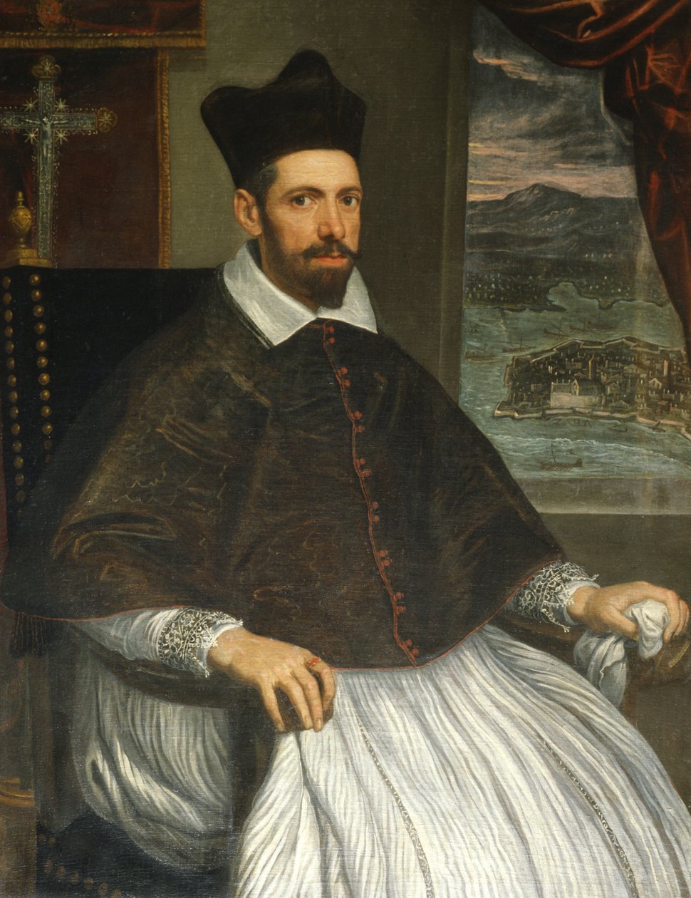 Porträtt av Luca Stella, ärkebiskop av Zadar av Domenico Robusti Tintoretto