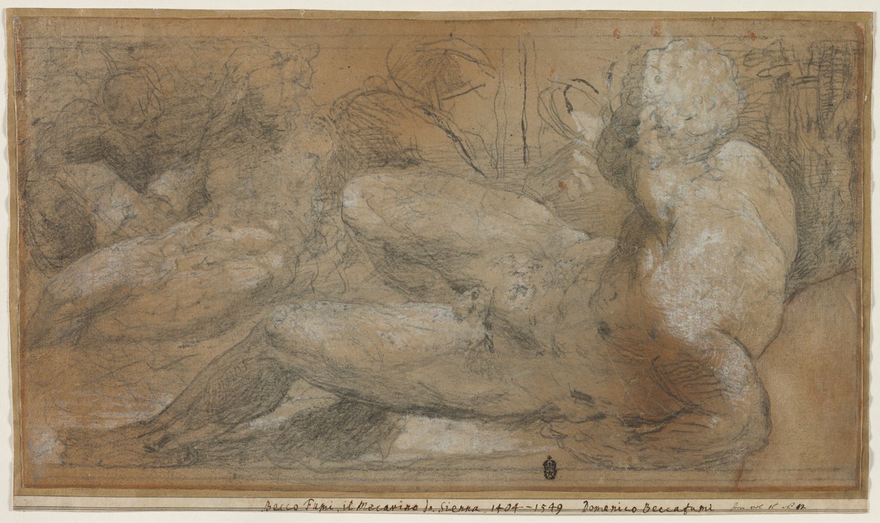 Tre manliga nakenbilder, ca. 1540-1547. av Domenico Beccafumi