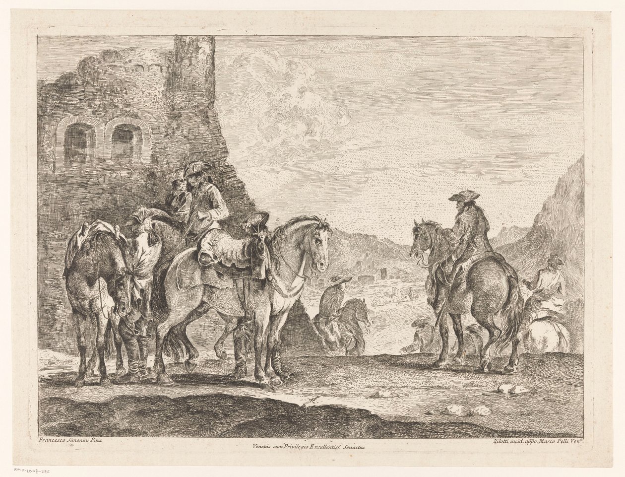Ryttare vid en ruin av Domenico Bernardo Zilotti
