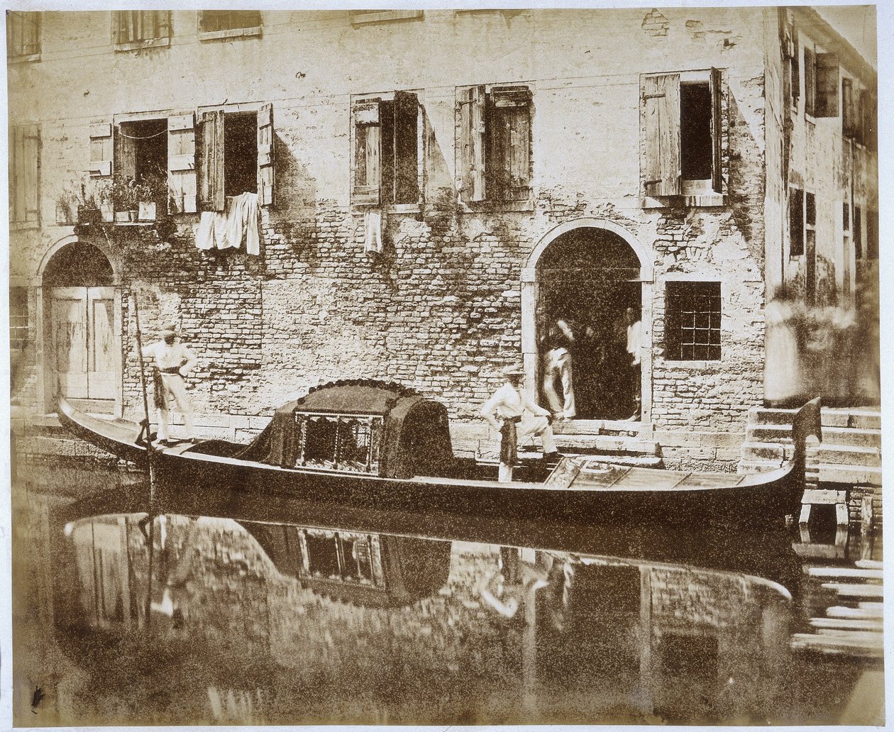 Gondol i Venedig, ca 1855 av Domenico Bresolin