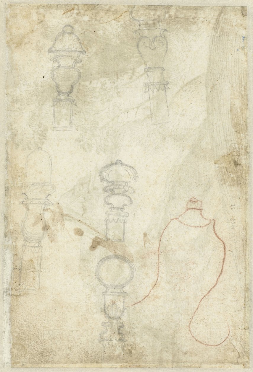 Skisser av knappar av Domenico Campagnola (possibly)