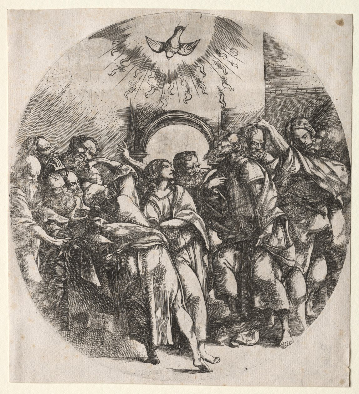 Den helige andens nedstigning, 1518. av Domenico Campagnola