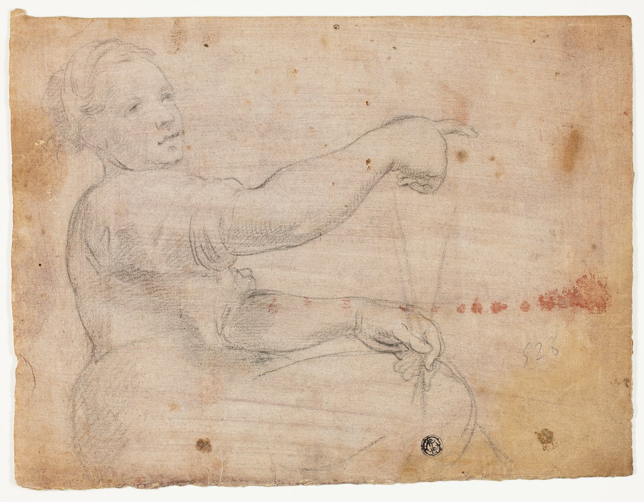 Sittande flicka av Domenico Fiasella