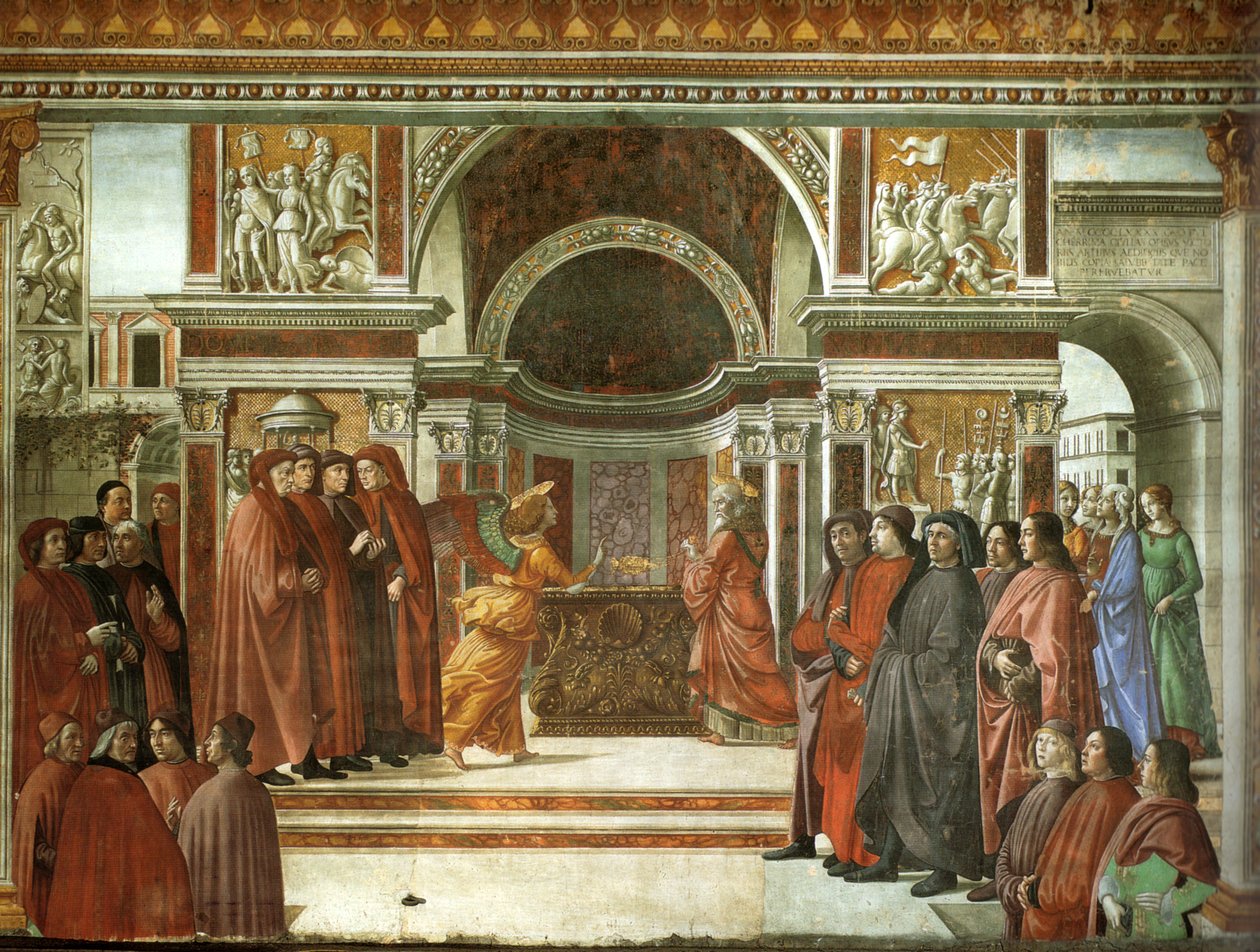 Ängelns uppenbarelse för Zacharias av Domenico Ghirlandaio