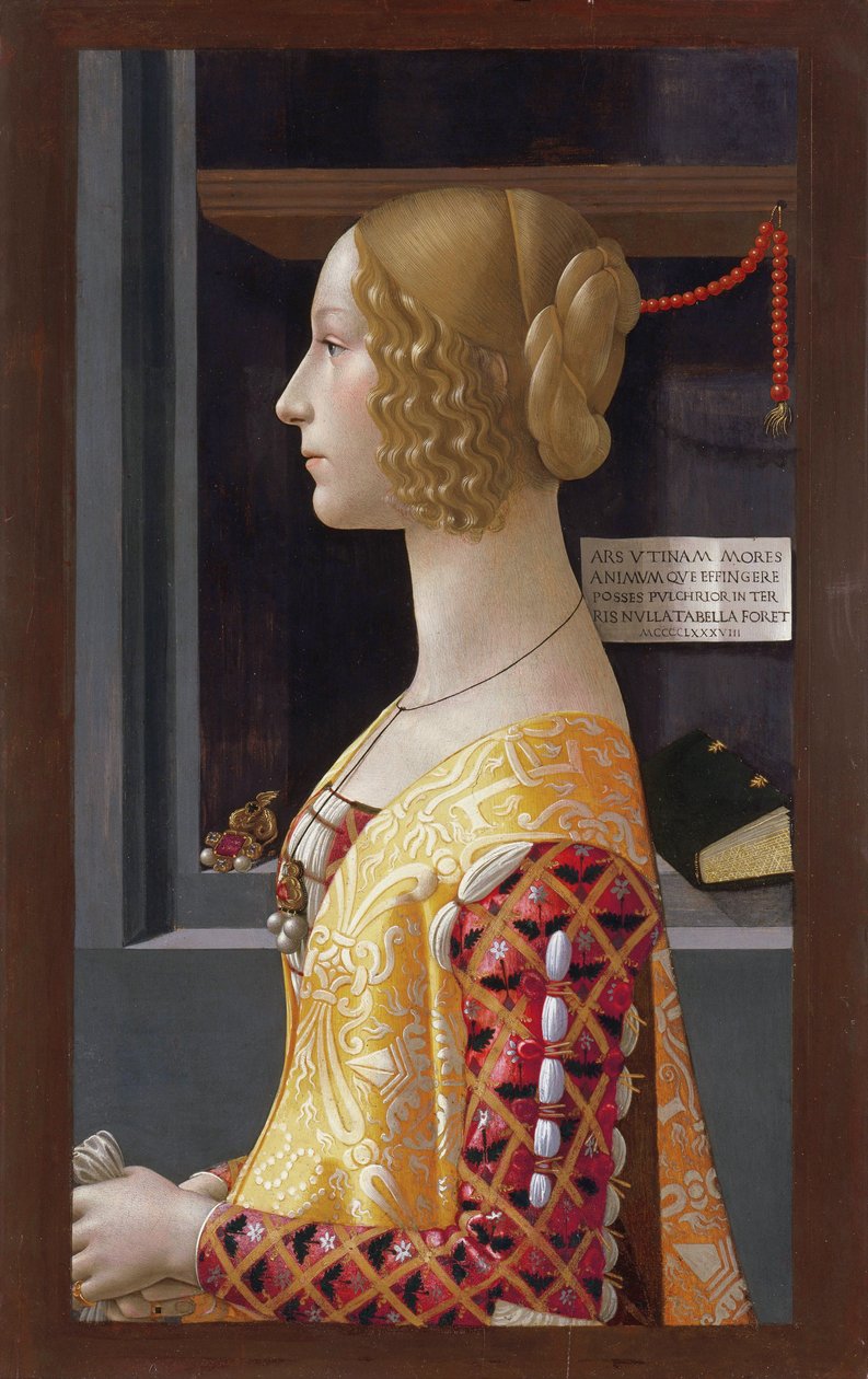 Porträtt av Giovanna Tornabuoni av Domenico Ghirlandaio