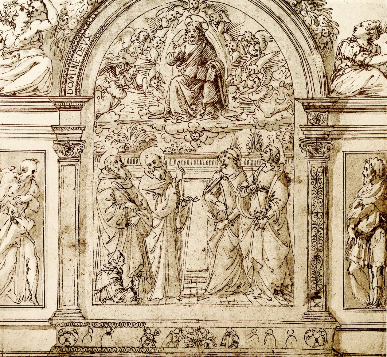 Den välsignande Frälsaren i molnen av Domenico Ghirlandaio