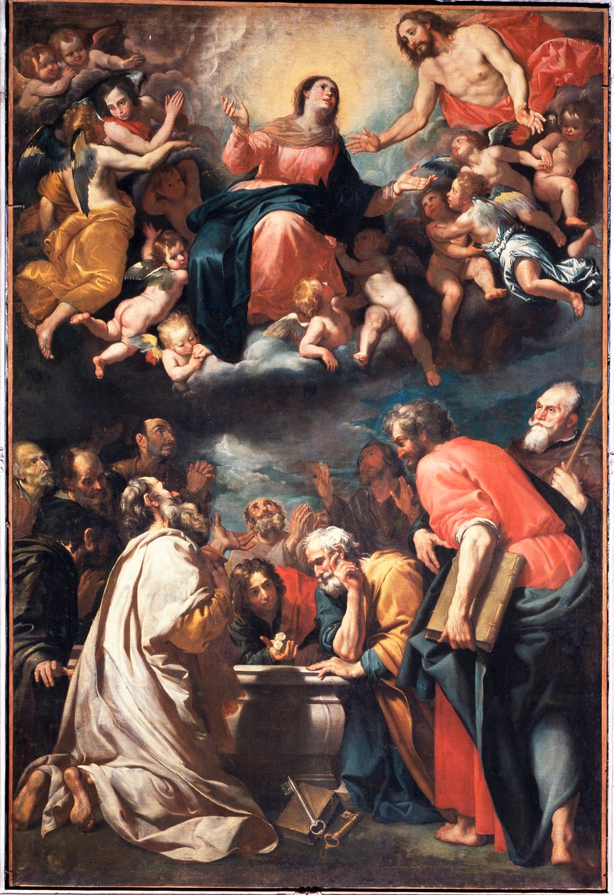 The Assumption (olja på duk av Domenico Il Sarzana Fiasella