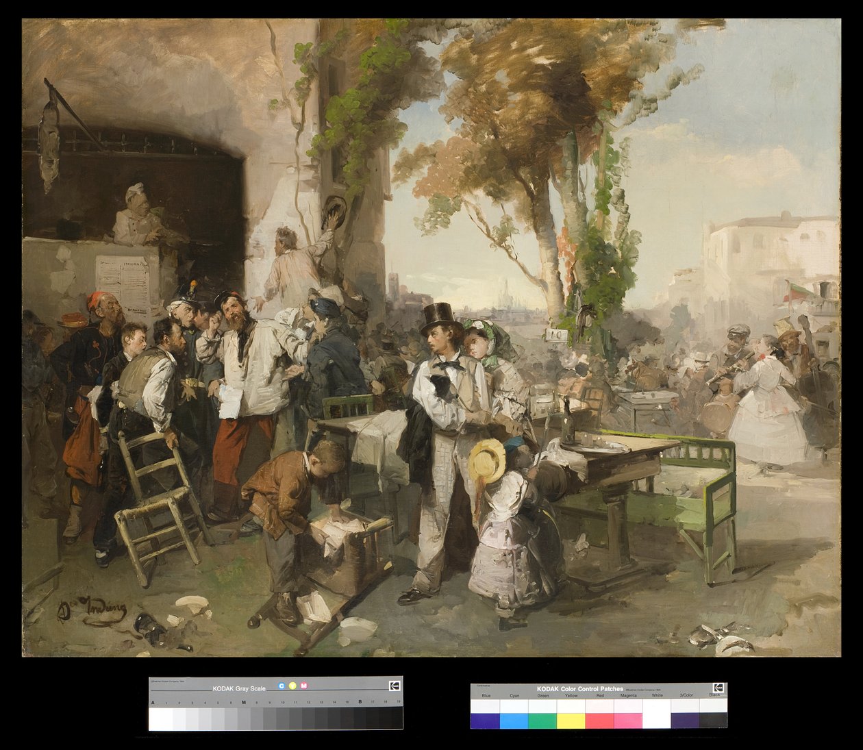 Bulletin som tillkännager freden i Villafranca, 1861-62 av Domenico Induno