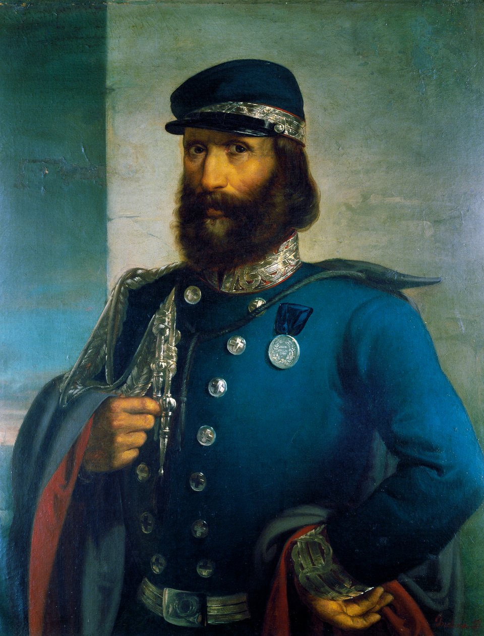 Giuseppe Garibaldi som general för den sardiska armén av Domenico Induno