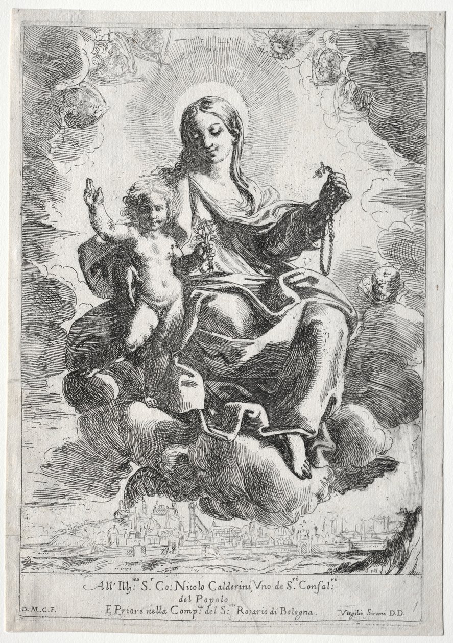 Madonna från Rosenkransen. av Domenico Maria Canuti