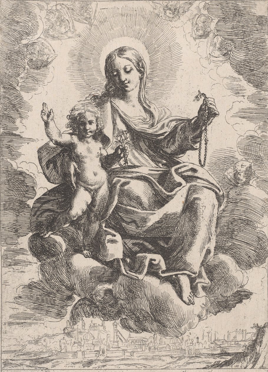 Rosenkransens jungfru, 1645-84. av Domenico Maria Canuti