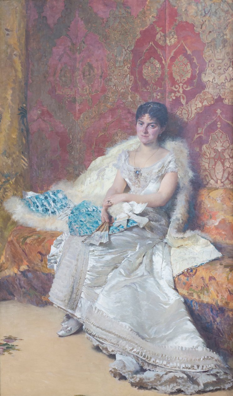 Porträtt av Teresa Maglione Oneto av Domenico Morelli