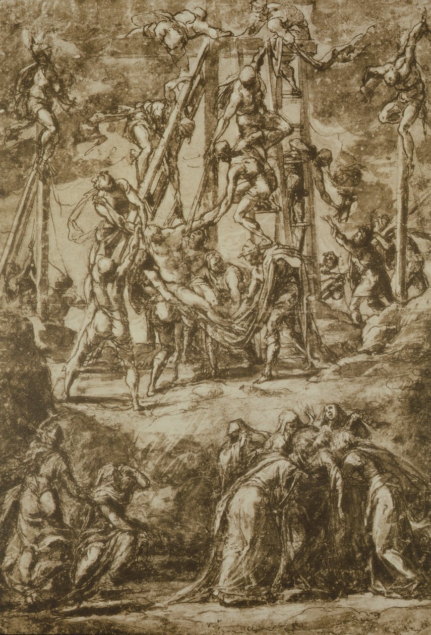 Studie för depositionen av Domenico Robusti Tintoretto