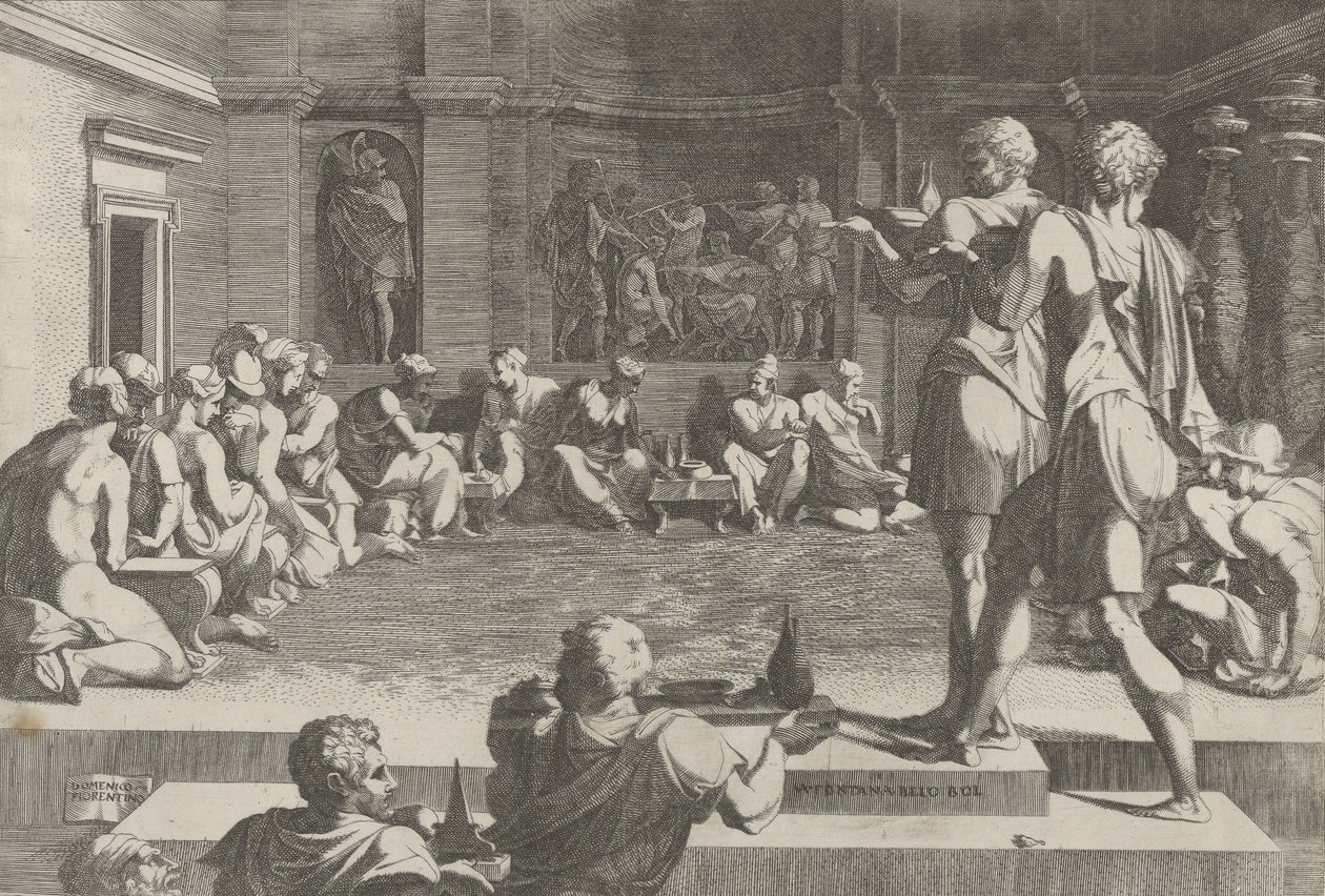 Alexanders bankett, 1540-50. av Domenico del Barbiere
