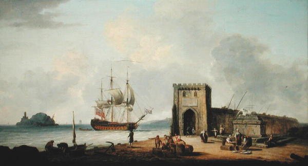 Medelhavshamn (olja på duk) av Dominic Serres