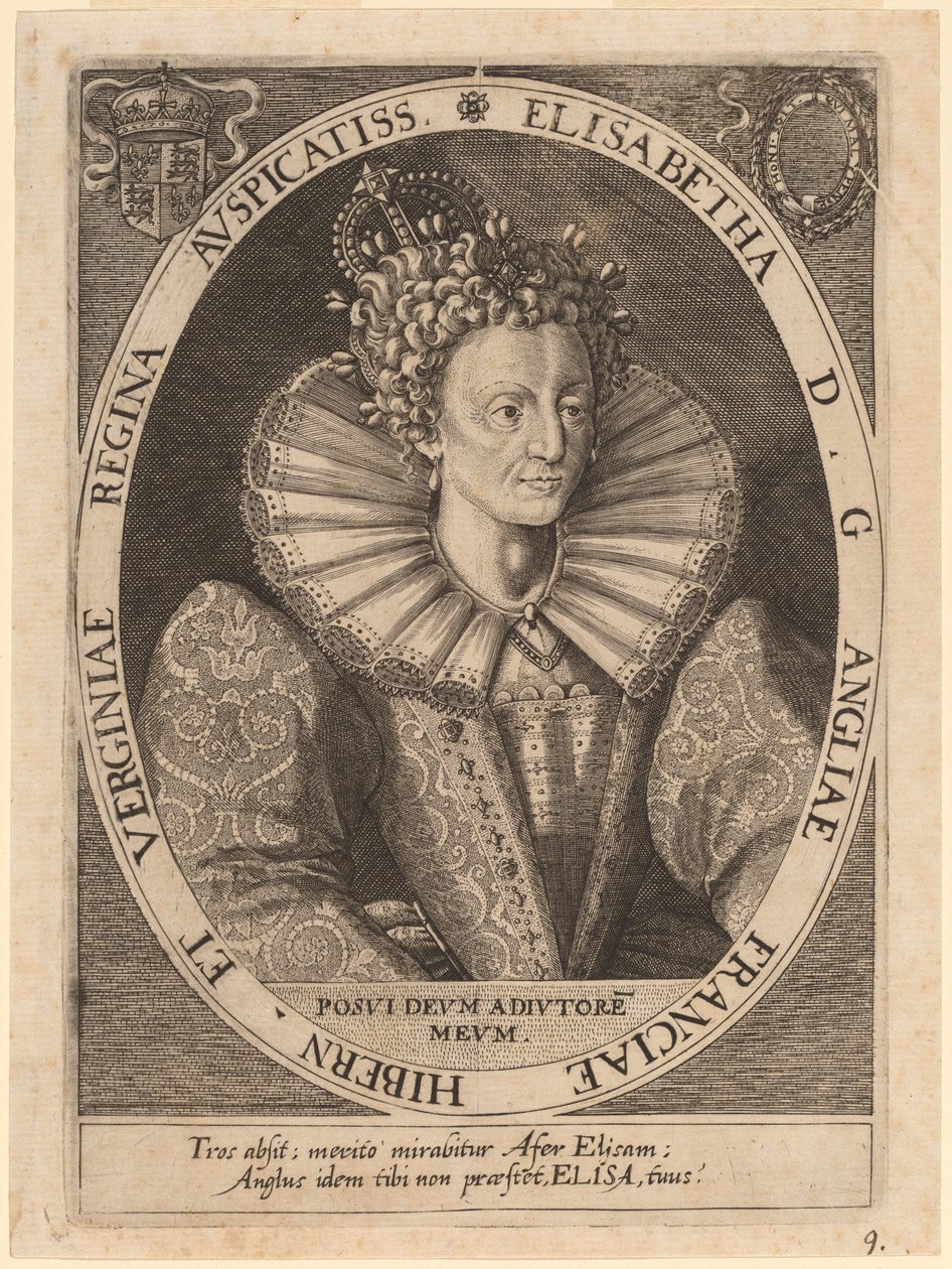 drottning Elizabeth av Dominicus Custos after Crispijn de Passe I