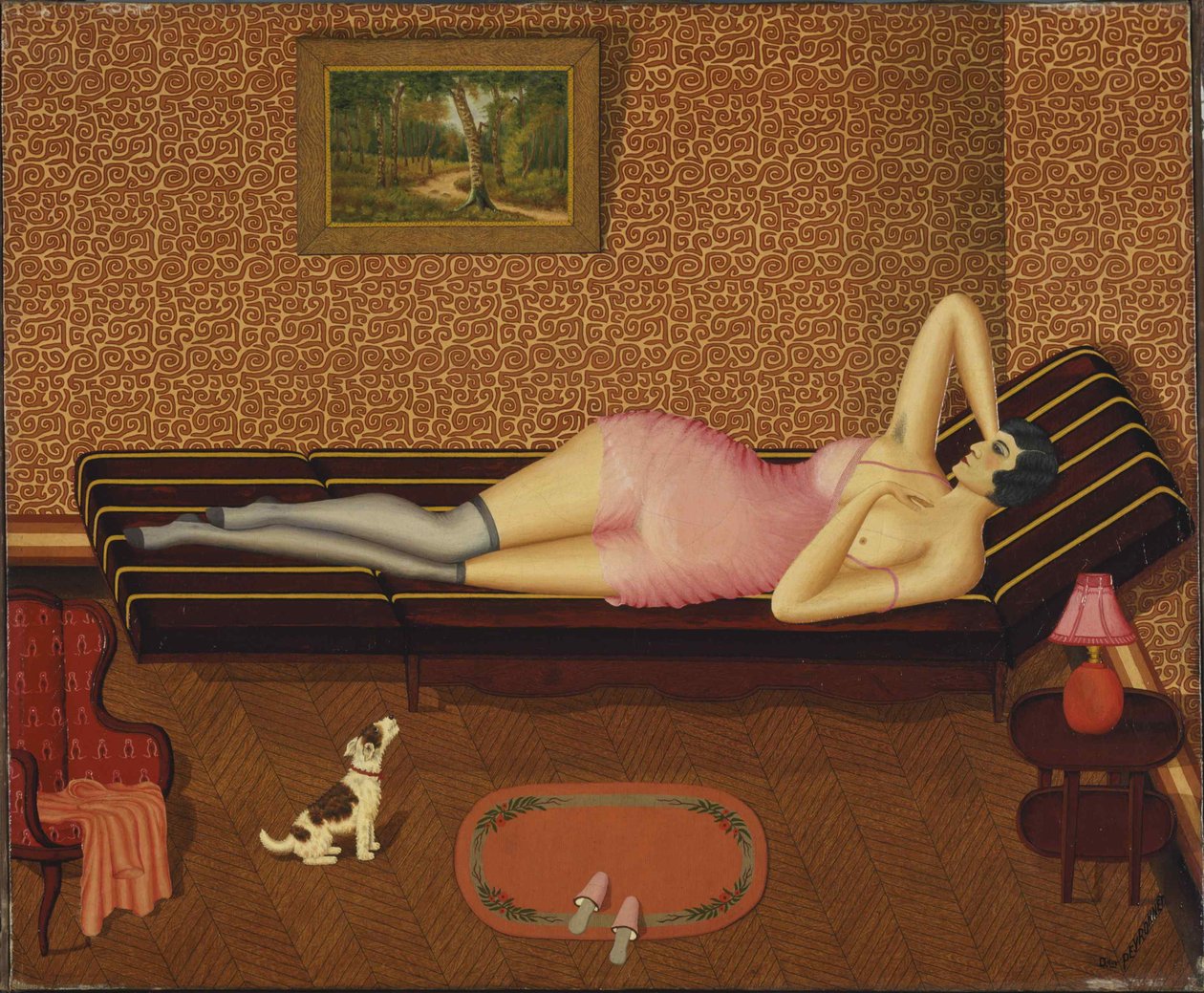 Sommar Siesta kvinna ljuger, 1933. av Dominique Peyronnet