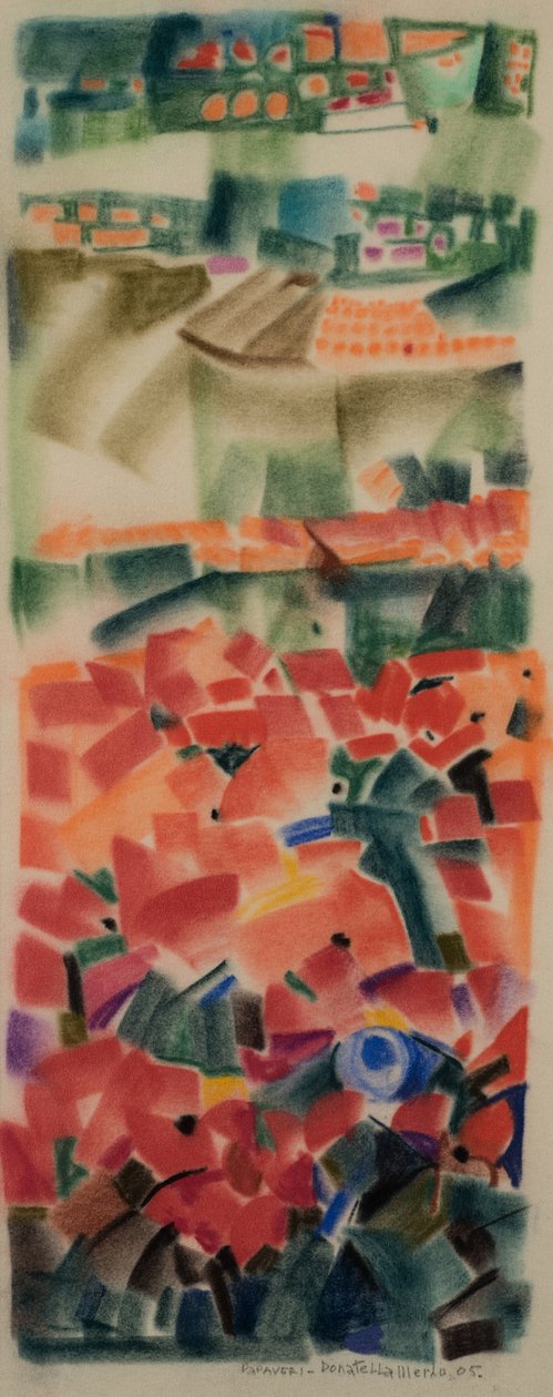 Poppies, 2005 (pastell på sammetspapper) av Donatella Merlo