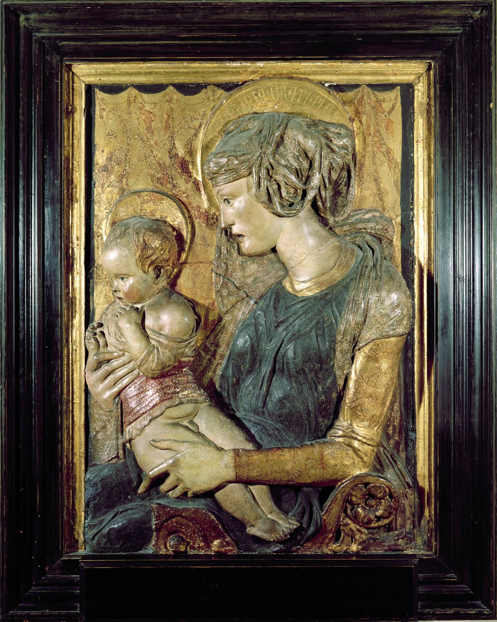 Madonna och barn (polykrom marmor) av Donatello