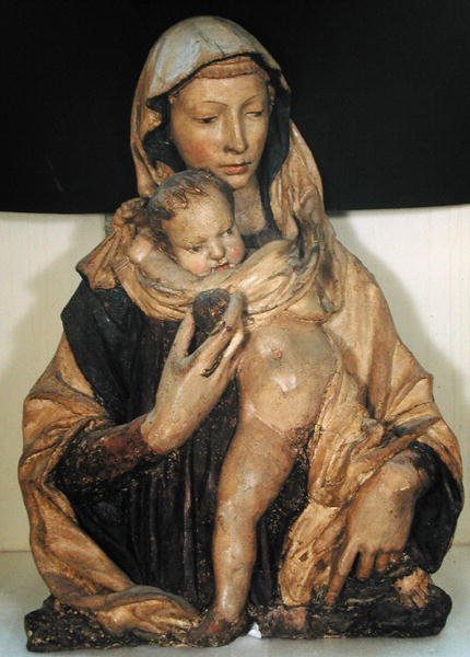 Madonna och barn (polykrom sten) av Donatello