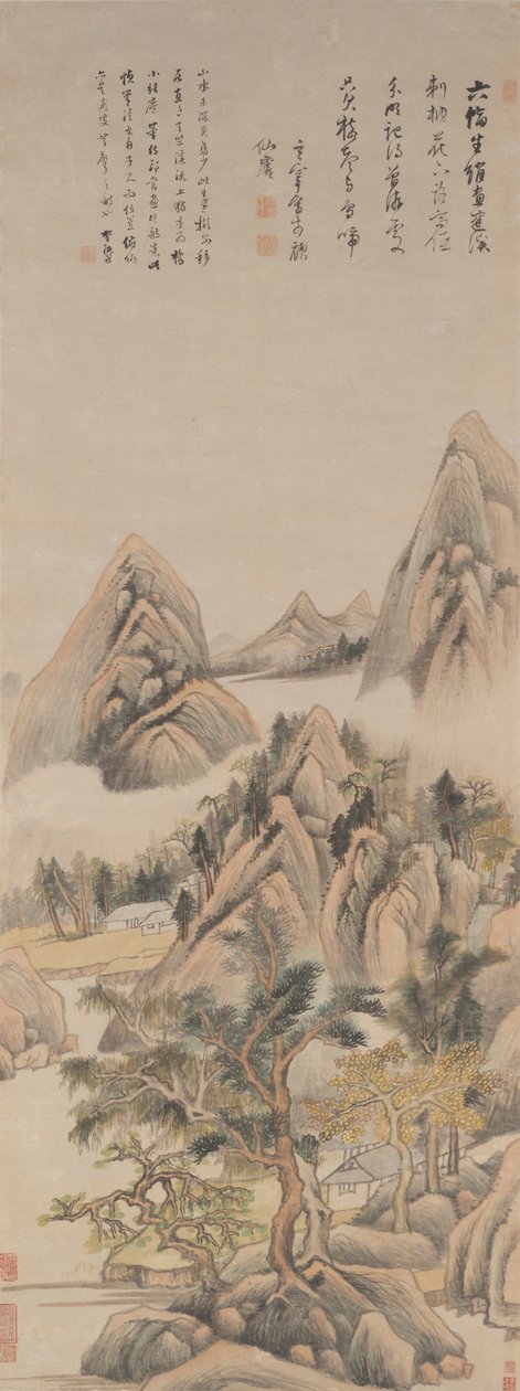 Reminiscens av Jian River av Dong Qichang