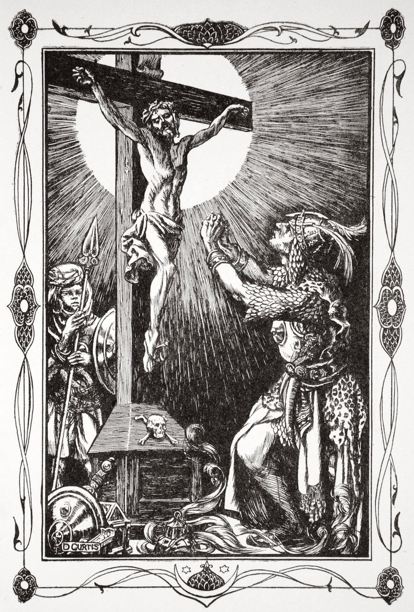 "The Conversion of Sir Palamides", 1905. av Dora Curtis