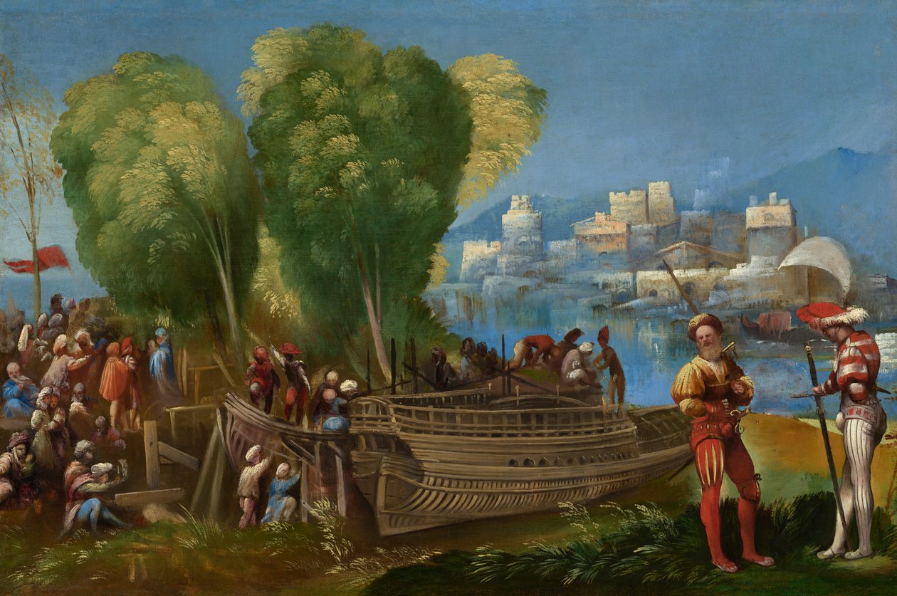 Aeneas och Achates på den libyska kusten av Dosso Dossi
