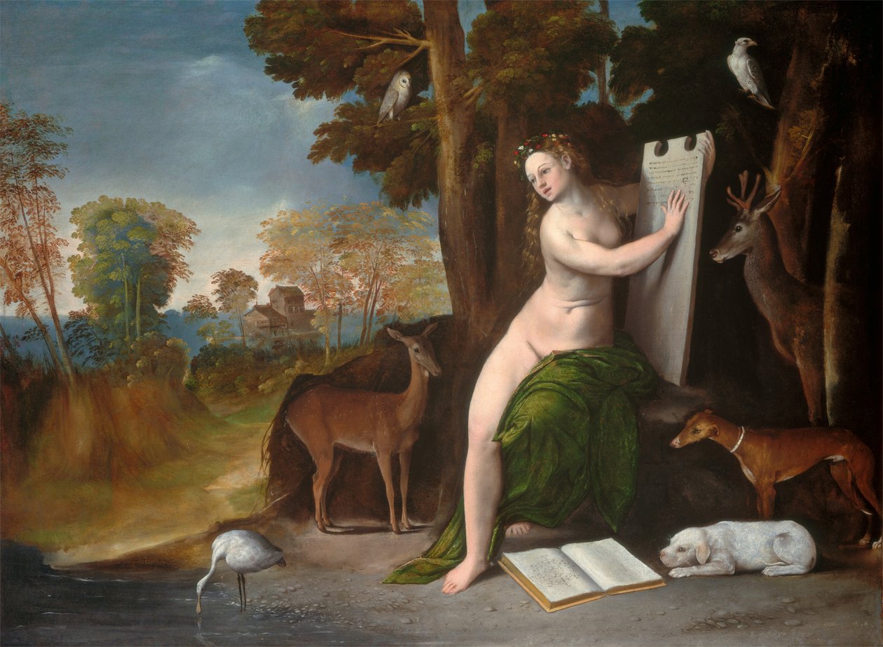 Circe och hennes älskare i ett landskap av Dosso Dossi
