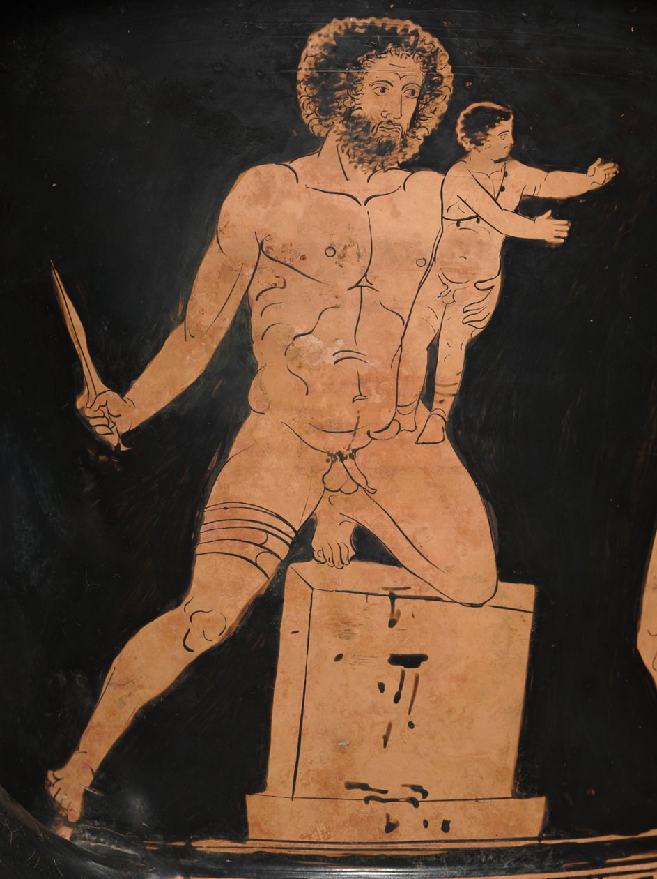 Detalj från en rödfigur lekythos av Douris